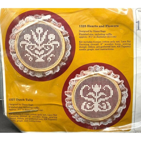 Vintage Creative Circle Lace Embroidery Kit 1327 Dutch Tulip NEW Diane Sage - Picture 4 of 7